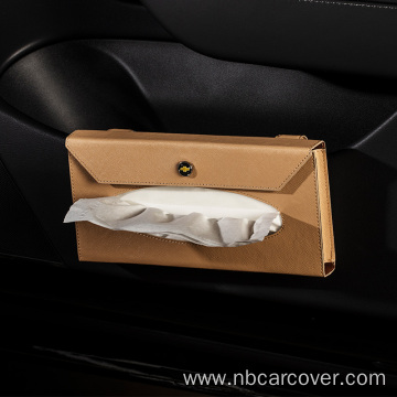 Leather tissue holder car hanging paper towel holder